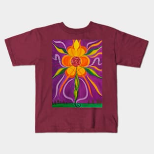 6 Flower Purple Kids T-Shirt